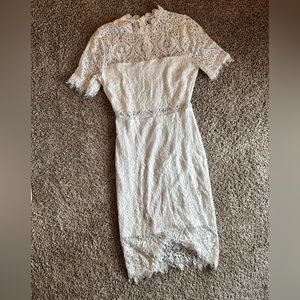 Lulus White Lace Midi Dress